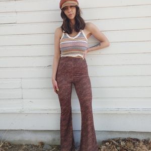 Rainbow knit crop top